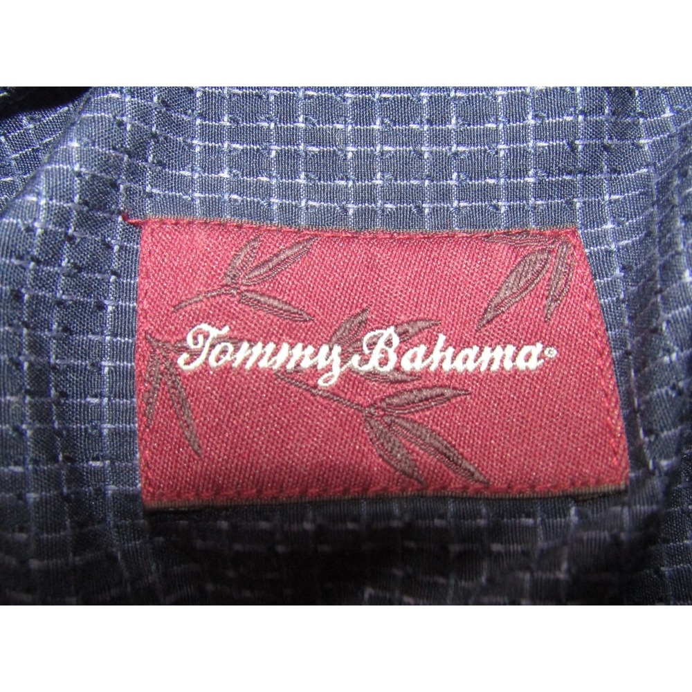Tommy Bahama Mens Silk Cotton Blend Textured Dress Shirt XL Tall Navy Blue - Picture 4 of 7
